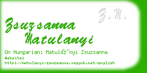 zsuzsanna matulanyi business card